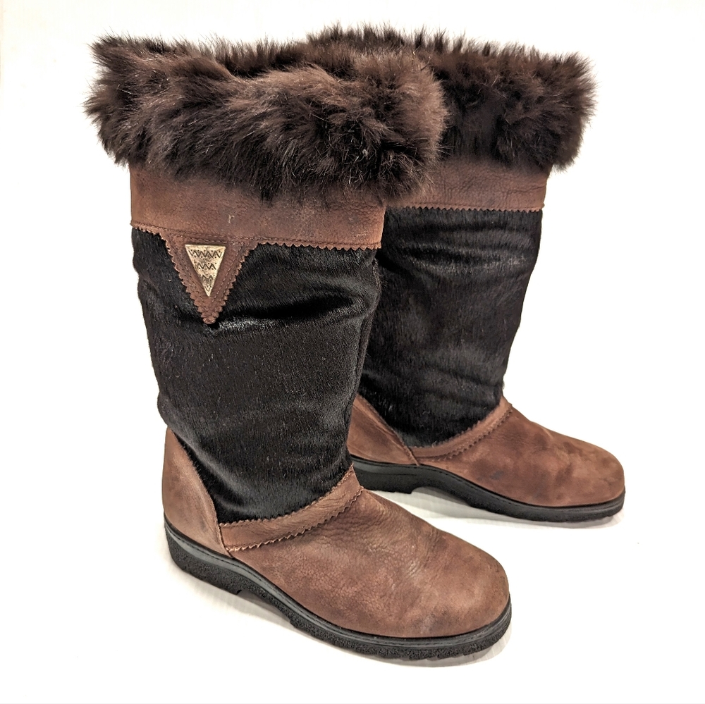 SOREL Totem brown suede fur trimmed tall winter boots size 8